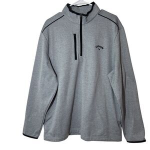 CALLAWAY 1/4 Zip Mens Pullover Jacket Sweater Shirt Long Sleeve Size Large Grey